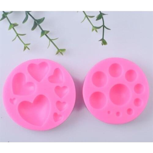 Love Heart Round Ball Silicone Mold DIY Colorful Sweet Ball Bead Fondant Chocolate Candy Paste Cake Decorating Tool Molds