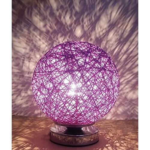 Modern Rattan Lamp Bedroom Bedside Lamp Woven Cane , 220v festival gift-UK Plug