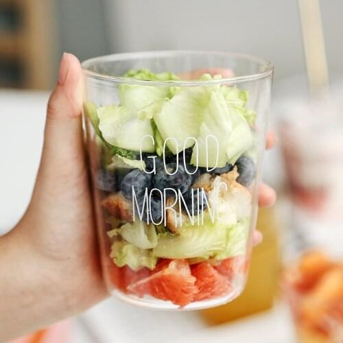 Glass Cups For Coffee Cute Dessert Yogurt Cups Glass Ice Cream Cup кружки Canecas Korean Cartoon Christmas Tree Glass Mug