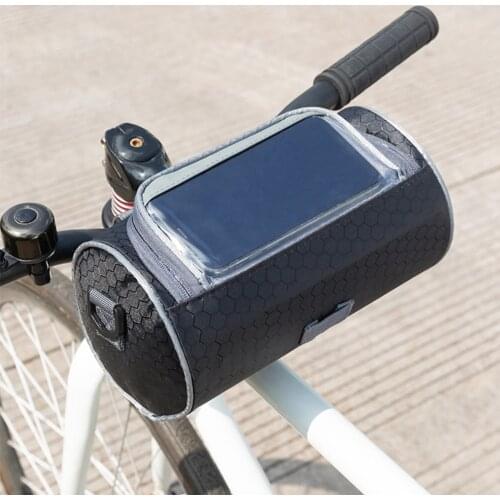 Cycling Bicycle Head Storage Bags Bike Tube Handlebar Cell Mobile Phone Bag Case Holder Cross Body Touch Screen Phone Mount Bag