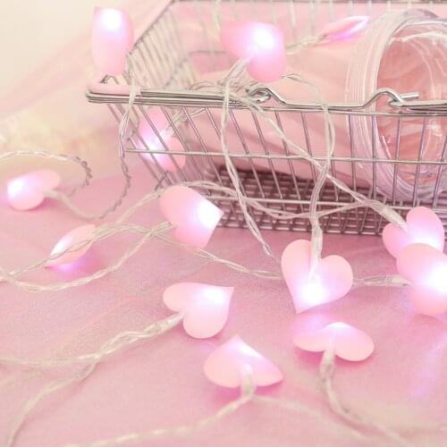 Led Cotton Love Heart Wedding String Fairy Light Pink Girl String Light Wedding Party Anniversary Garland Valentines Day Decor
