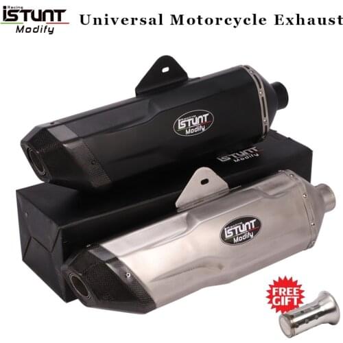 ISTUNT 51mm inlet Universal motorcycle for exhaust muffler DB Killer for FZ1 R6 R15 R3 ZX6R ZX10 Z900 1000 K7 K8 F850GS F750GS