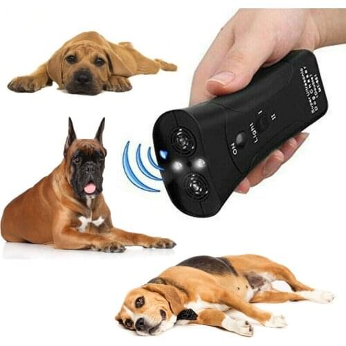 Strengthen Pet Dog Training Equipment Ultrasound Repeller Control Trainer Device Anti Barking Stop Bark Deterrents Flashlight