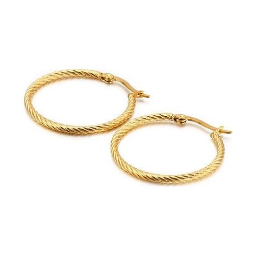 Jewelry new simple fashion earrings big ring coil hollow titanium steel earrings