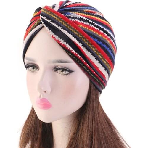 Bohemian Style Twist Turban Women Fashion Headwrap Chemo Cap