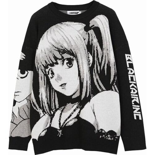 New Womens Knitted Sweater Winter Wear XL Loose Long Sleeve Hip Hop Ethnic Street Fashion Cartoon Street Wear