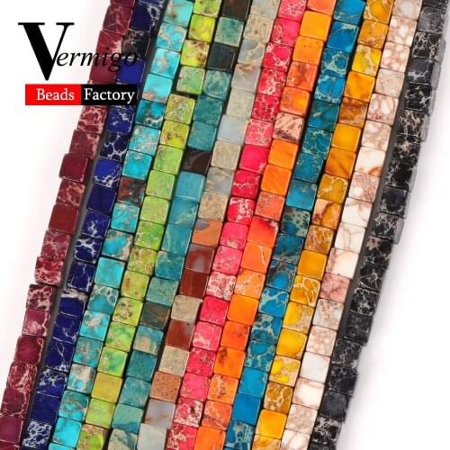 110pcs 3mm Natural Fuchsia Lake Blue Sea Sediment Jaspers Stone Square Beads Charm Spacer Beads for Jewelry Making Diy Bracelet