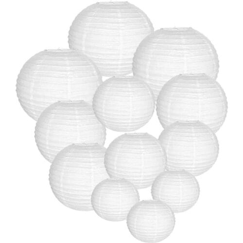 12pcs Chinese Paper Lanterns Assorted Sizes lanterne papier lampion for Wedding Halloween Babyshower Parties Hanging Decoration