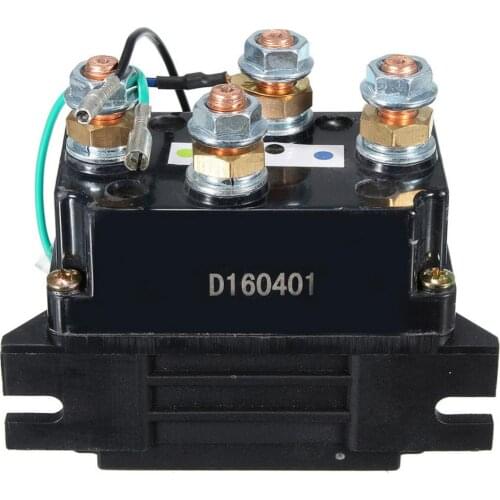 400A Black Winch Relay Solenoid DC 12V Car Vehicle ATV Truck With 6 Pattern Protection Caps 21X