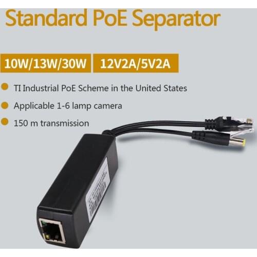 48V to 5V 12V Active Isolated PoE Spliter IEEE802.3af/at 12v Waterproof Gigabit poe splitter 5v Micro USB poe