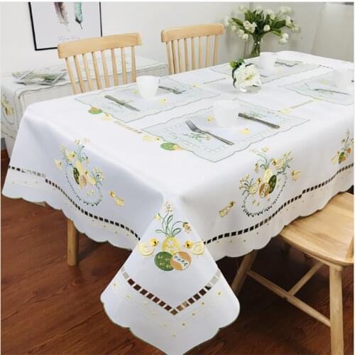 EMDKONI satin hollow embroidery tablecloth coffee table tablecloth European-style tablecloth