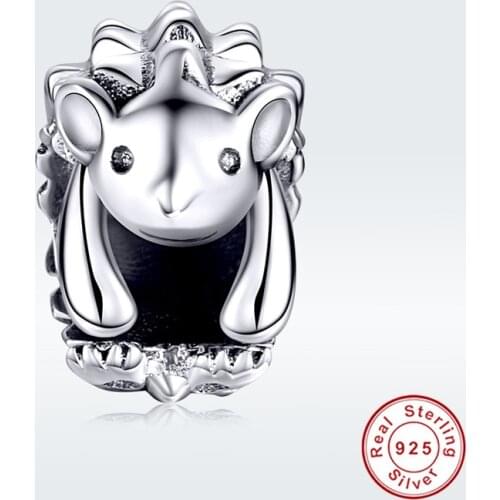 Fit Europe Bracelet Original 925 Sterling Silver Little Hedgehog Beads S925 Cute Baby Animal Charms for diy Jewelry Making Gift