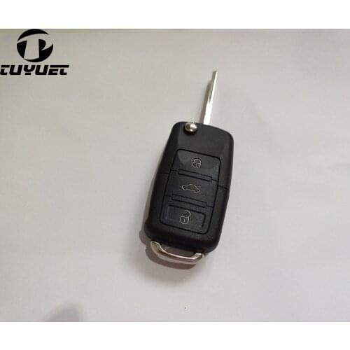 Folding Flip Remote Key Shell Case 3 Buttons For Volkswagen VW Passat Tiguan Polo Golf Keys + HKP Free Shipping