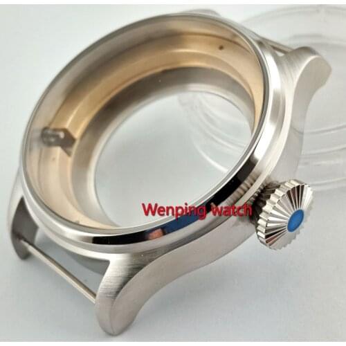 Corgeut 42mm Silver/Black/electroplated copper brown Steel Watch Case Fit Seagull ST2532 automatic Movement watches P845