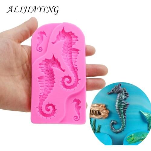 DIY Seahorse Fondant Sugarcraft Silicone Mould Cake Decoration Tools Baking chocolate Polymer Clay Resin Mold D1418
