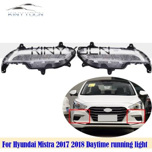For Hyundai Mistra 2017 2018 Drl Daytime Running Lamp Front Bumper Fog Light Foglight Fog Lamp Foglamp