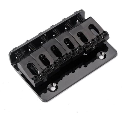 Fixed Bridge Tailpiece Hardtail Top Load for Electric Guitar - Black