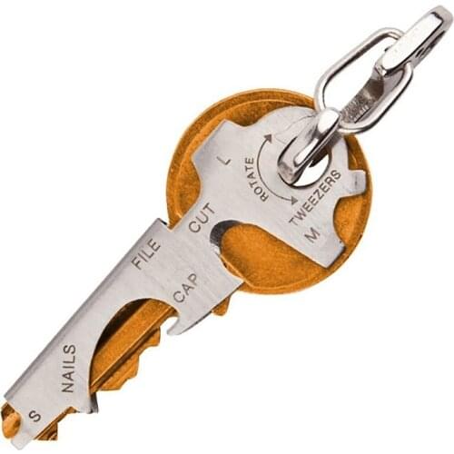 Pocket gear clip multipurpose 8 tool in 1 key ring keychain quickdraw keytool multi multifunction multitool carabiner edc