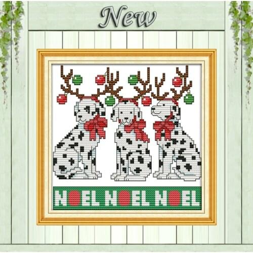 The Christmas dogs home Decor paintings counted printed on canvas DMC 11CT 14CT DIY kits Cross Stitch embroidery needlework Sets