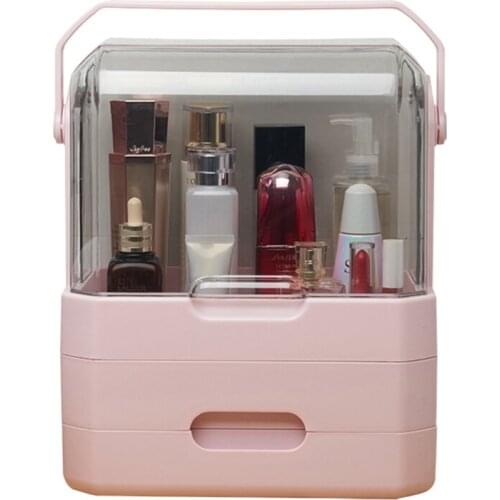 Lipstick Beauty Organizer Makeup Dustproof Cosmetics Storage Box Skin Care Products Rack Desktop