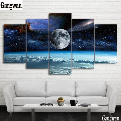Space Universe moon stars 5pcs DIY Full Square Sale Diamond Painting Cross Stitch 3d Round Diamond Embroidery Mosaic Home Decor
