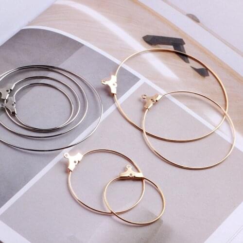 20Pieces 25/30/35mm Metal Super Big Circles Round Hoop Earring Ring Earnuts Plugging Back Stopper Setting DIY Earring Find