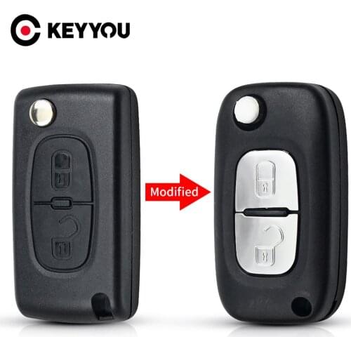 KEYYOU Modified Car Key Car Remote Key Case For Peugeot 107 206 207 307 308 407 For Citroen C2 C3 C4 C5 C6 2 Buttons
