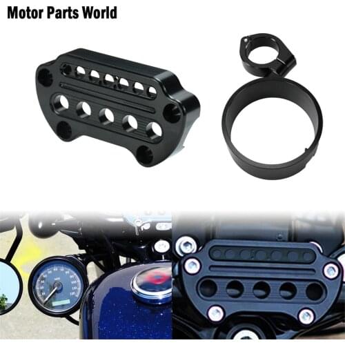 Motorcycle Gloss Black Side Mount Instrument Bracket Speedometer Relocation Cover For Harley Sportster XL883 Forty Eight 1995-up