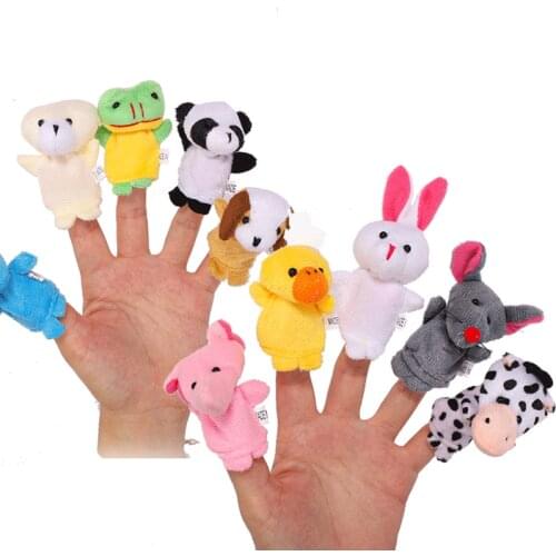 Cartoon Animal Finger Puppet Baby Plush Toys for Children Lovely Kids Plush Toys Baby Favor Dolls vingerpoppetjes