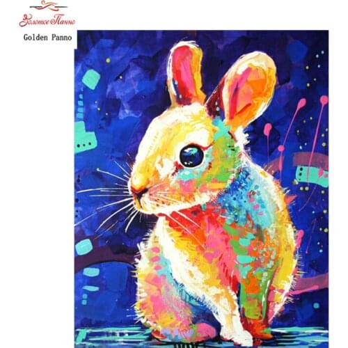 Golden Panno animal rabbit Painting Counted Cross Stitch 11CT 14CT Cross Stitch animals Cross Stitch Kits for Embroidery Home