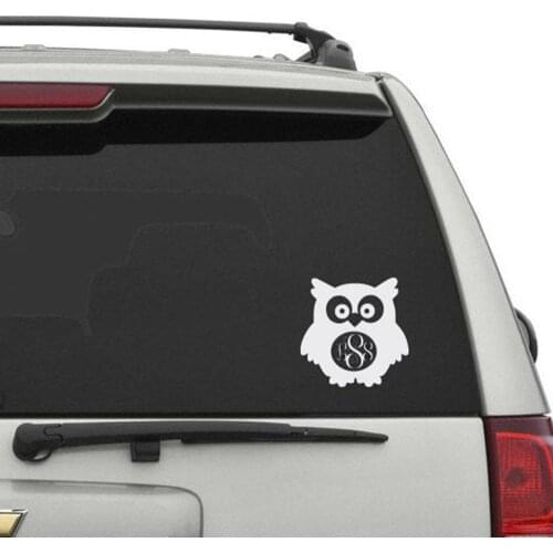 Makeyes Little Owl Car Decor Stickers Vinyl Design Cute Owl Initial Circle Walll Cars Decals Decoration Art Love Animals Q266