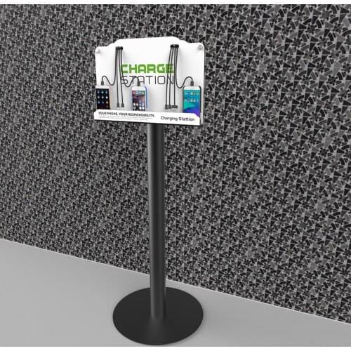 VIPATEY Tower Floor Stand Free Cell Phone Charging Station with 8 charging cables For iPhone iPad Samsung Tablets and More