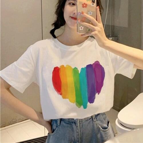 New Lgbt t shirt Love Wins love is love T-shirt Women Harajuku Ullzang Gay Pride 90s Tshirt Graphic Lesbian Cartoon Print Tops