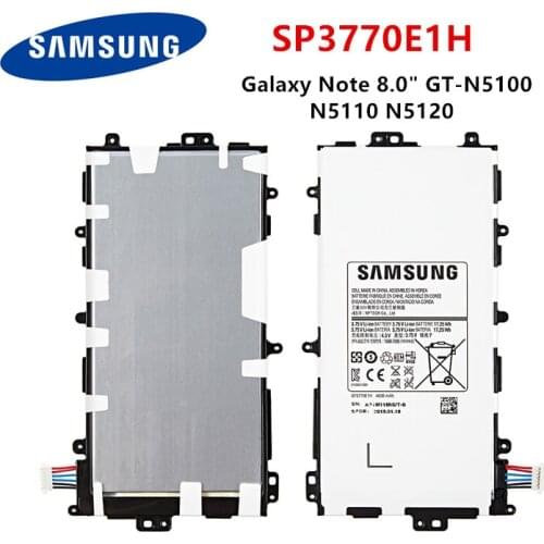 SAMSUNG Orginal Tablet SP3770E1H Battery 4600mAh For Samsung Galaxy Note 8.0" GT-N5100 N5110 N5120 Tablet Batteria
