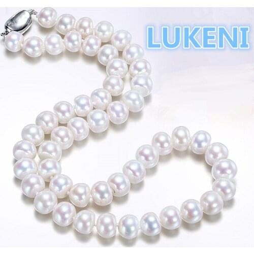Highest quality 8-9mm perfect bread-shaped natural pearl necklace fashion necklace For women Mothers gift Free shipping