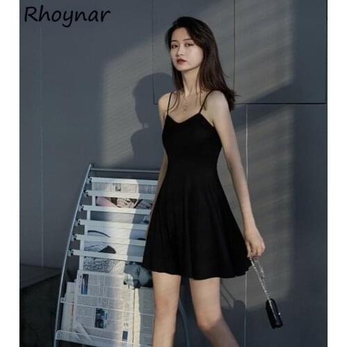 Sleeveless Dress Women Solid Elegant Plus Size A-line Slim Black Summer Female Sexy Ruffles Harajuku Party Club Casual Vestidos