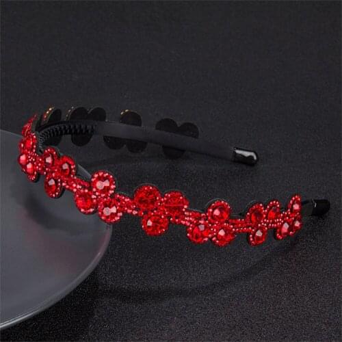 Simple Little Flowers Head Wear Luxury Headband for Women Rhinestone Non-slip Border Girl Hairpin Fancy Hair Accessories Gift