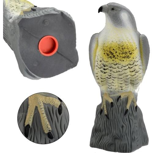 Realistic Falcon Owl Decor Hawk Scare Bird Repeller Fake Scarecrow Hunting Decoy Pest Control