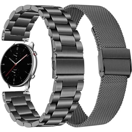 Stainless Steel Straps For Xiaomi Huami Amazfit GTR 2/GTS 2 Smart Watch Band 20MM 22MM Metal Bracelets For Amazfit GTR 47MM 42MM