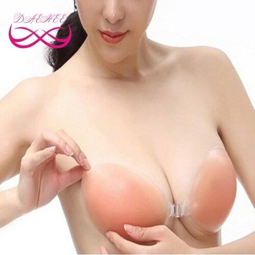 Adhesive Bras 138g/pair B CUP Strapless Silicone Bust Backless Push Up Stick On Invisible suit for swimming