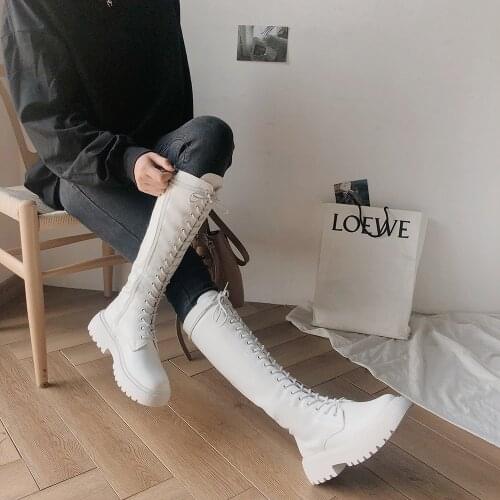 Shoes For Women 2021 Chunky Platform Pu Over-the-Knee High Boots Women Retro Punk Increasing Long Shoes Woman