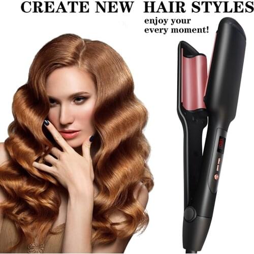 Professional Curling Iron Ceramic Hair Curler Electric Curling Tongs Hair Tools Big Wave Hair Waver Crimper Hair Crimping Iron
