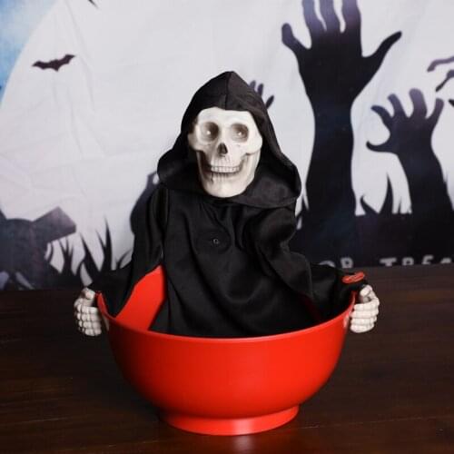 Halloween Scary Plush Toys Skeleton Skull Bones Ghost Saxophone Musical Dancing Ghost Animated Electric Dolls Funny Children Toy