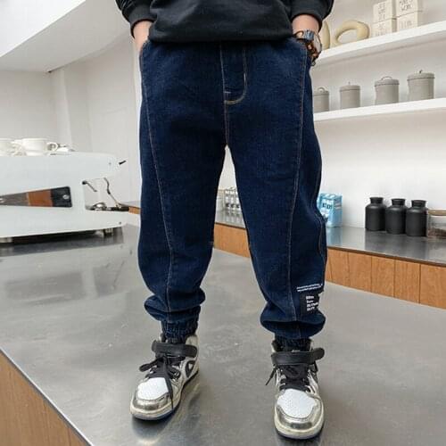 Spring And Autumn Boys' Loose Jeans Harlan Trousers, Big Boy Boys Korean Style Trendy Pants Casual Pants Suitable For 3-14 Years