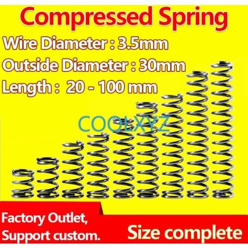 Compressed Spring Release Spring Return Spring Pressure Spring Spot Wire Diameter 3.5mm / Outer Diameter 30mm Custom Made