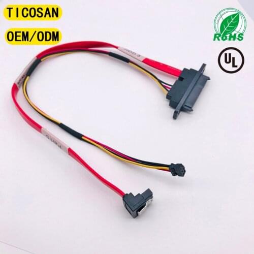 TICOSAN SATA 7+15P 22pin to LOCK SATA 7P 90°/2*3P HSG CABLE supply SATA HDD hard drive high speed computer data power cable
