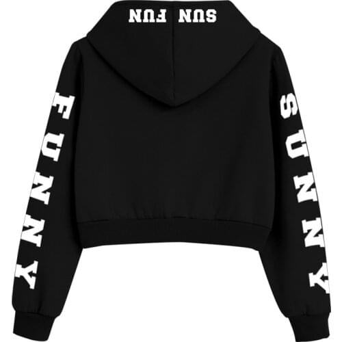 Zipper Hoodie Women Cotton Casual Letter Sweatshirt for Girls Crop Jacket Zipper Coat Warm Ulzzang Korean Harajuku Streetwear