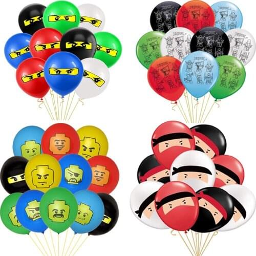 10/12pcs Ninja Balloons Theme Latex Ballons Happy Birthday Legoings Ninjagoed Party Supplies Decorations Boy Kids Toy Globos