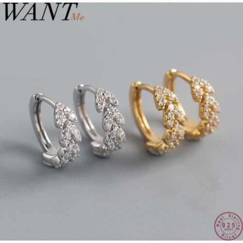 WANTME Luxury Real 100% 925 Sterling Silver Peach Heart Leaf Stud Earrings for Women Fine Wedding Jewelry Accessories Gift 2020