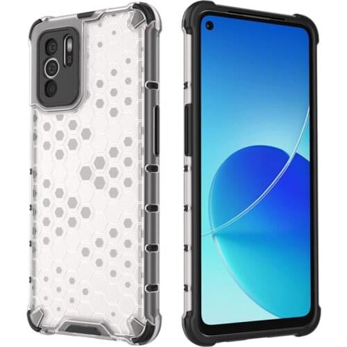 Honeycomb Style Armor Shockproof Case For OPPO Reno 6Z 6 Pro Plus K9 Soft TPU Bumper Hard PC Transparent Acrylic Back Cover